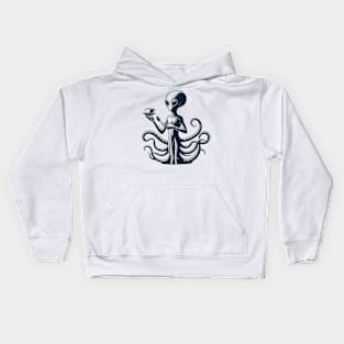 Alien coffe statue Kids Hoodie